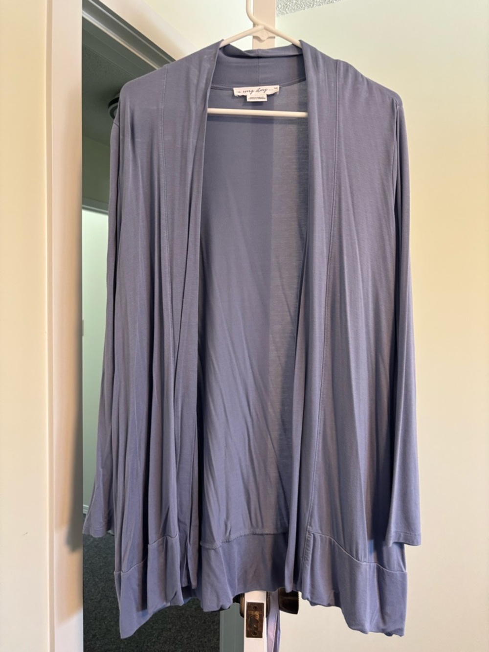 Reitmans Light Slate Blue Open Front Cardigan